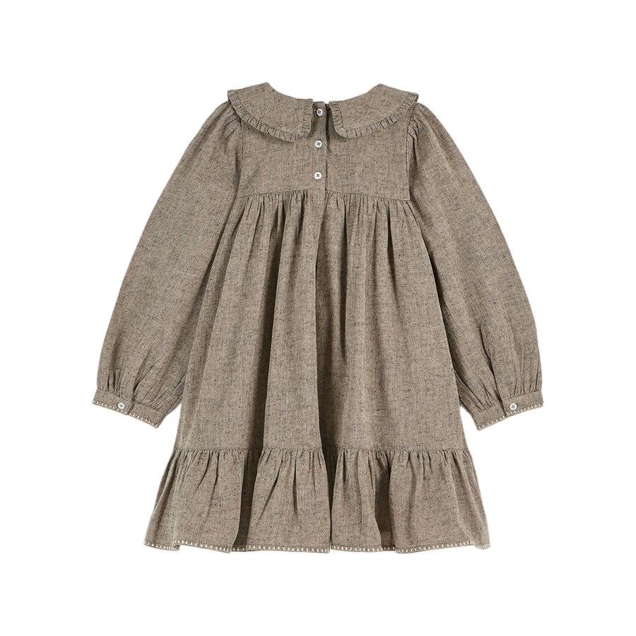 emile et ida brown vintage embroidered dress – Ladida Smocked dress