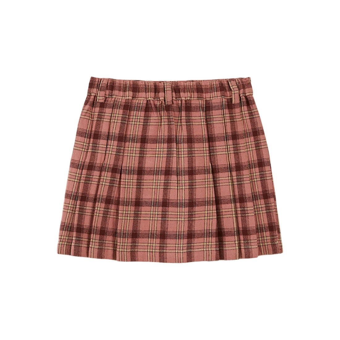 Emile et Ida Blush Plaid Pleated Skirt
