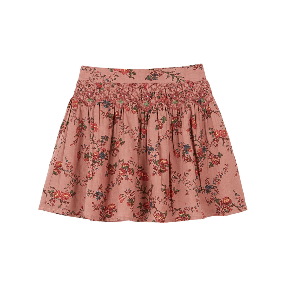 Emile et Ida Rose Orchid Embroidered Skirt