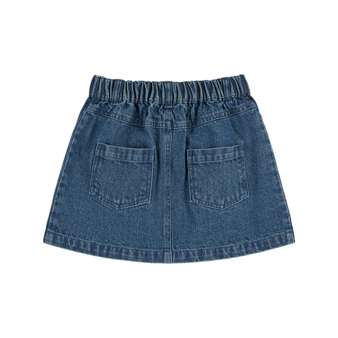 Emile et Ida Denim Embroidered Flower Pocket Skirt