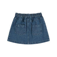 Emile et Ida Denim Embroidered Flower Pocket Skirt