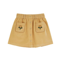 Emile et Ida Yellow Embroidered Flower Pocket Skirt