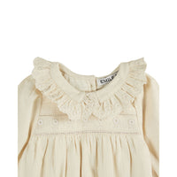 Emile et Ida Cream Vintage Ruffle Collar Romper