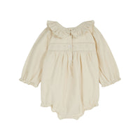 Emile et Ida Cream Vintage Ruffle Collar Romper