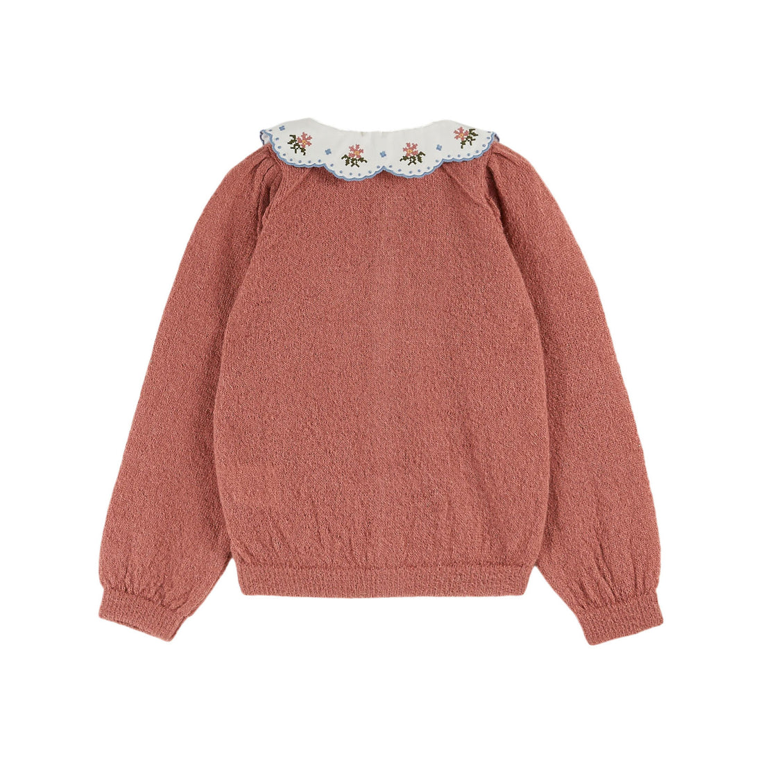 Emile et Ida Rose Embroidered Collar Cardigan