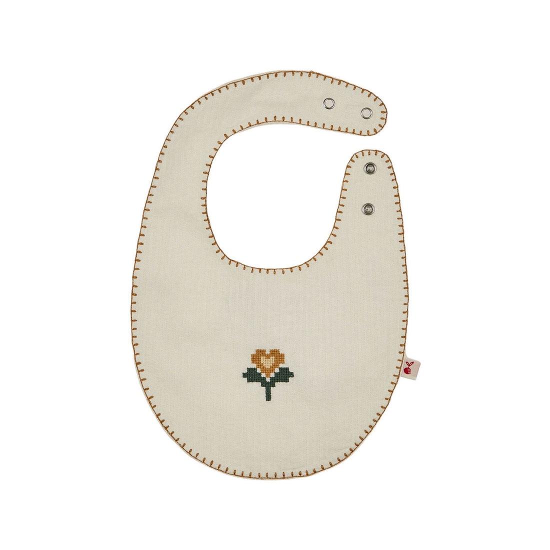 Emile et Ida Cream Embroidered Bib