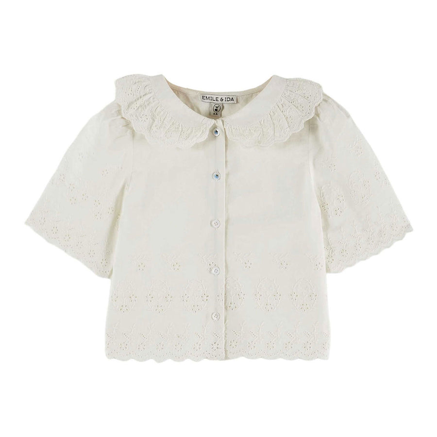 Emile et Ida White English Embroidery Blouse