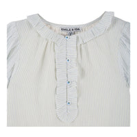 Emile et Ida Sky Stripe Ruffle Baby  Blouse