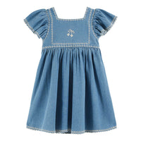 Emile et Ida Denim Embroidered Dress
