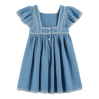 Emile et Ida Denim Embroidered Dress