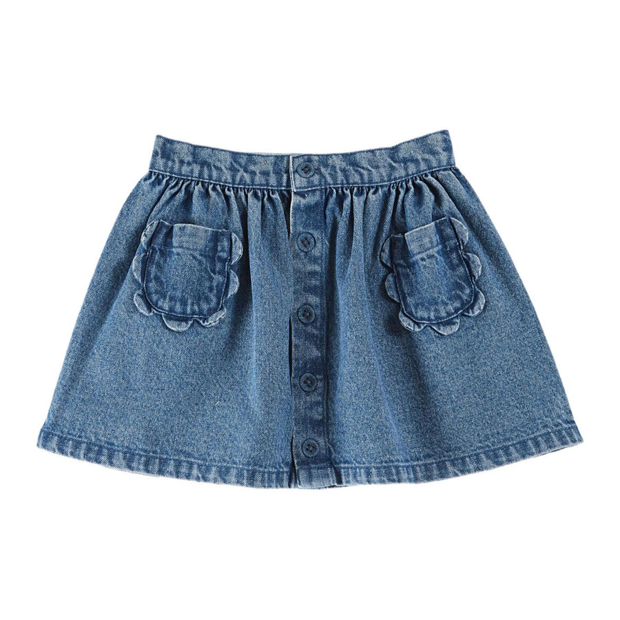 Emile et Ida Denim Flower Pocket Skirt