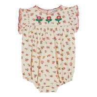 Emile et Ida Floral Printed Embroidered Romper