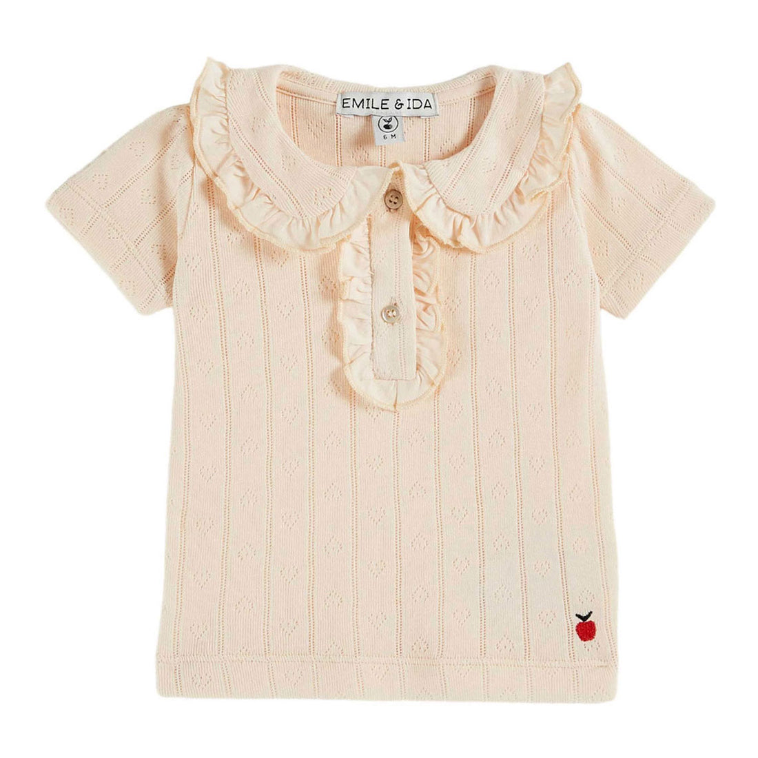 Emile et Ida Cream Pointelle T-Shirt