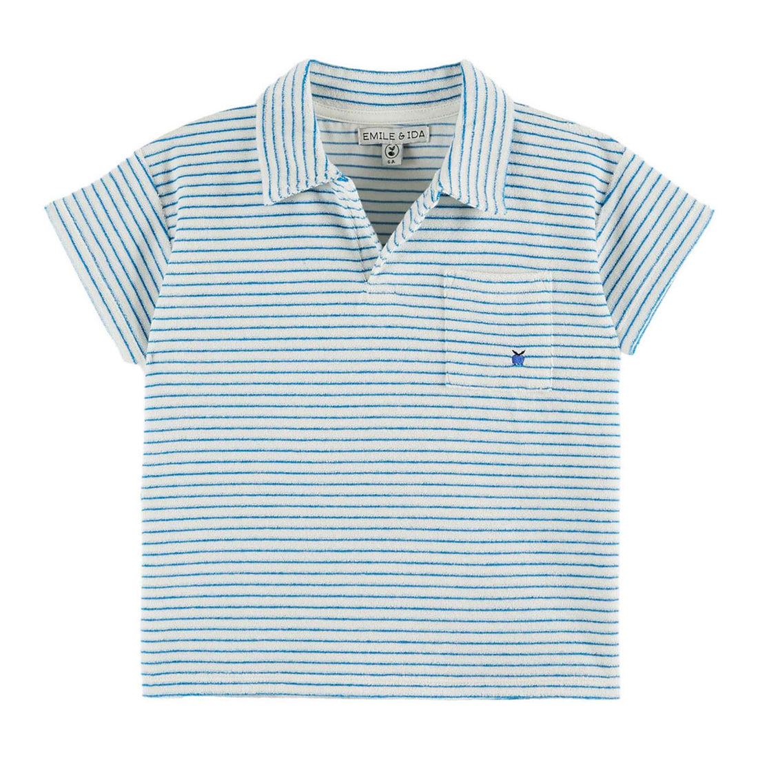 Emile et Ida Blue Striped Terry Polo