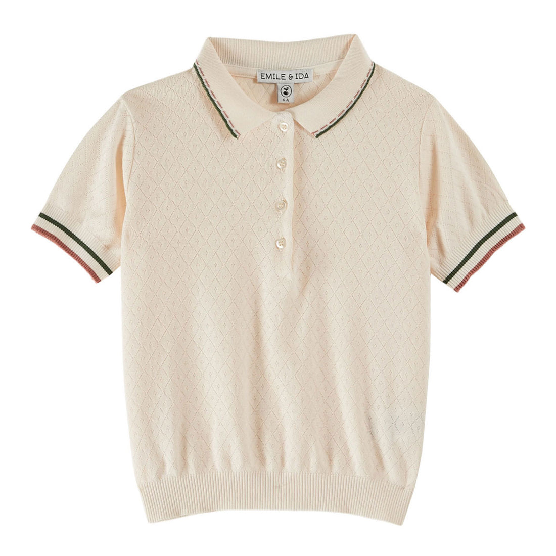 Emile et Ida Cream Pointelle Polo