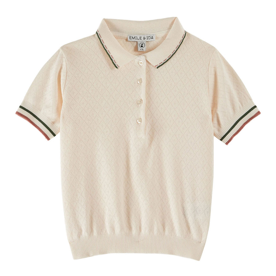 Emile et Ida Cream Pointelle Polo