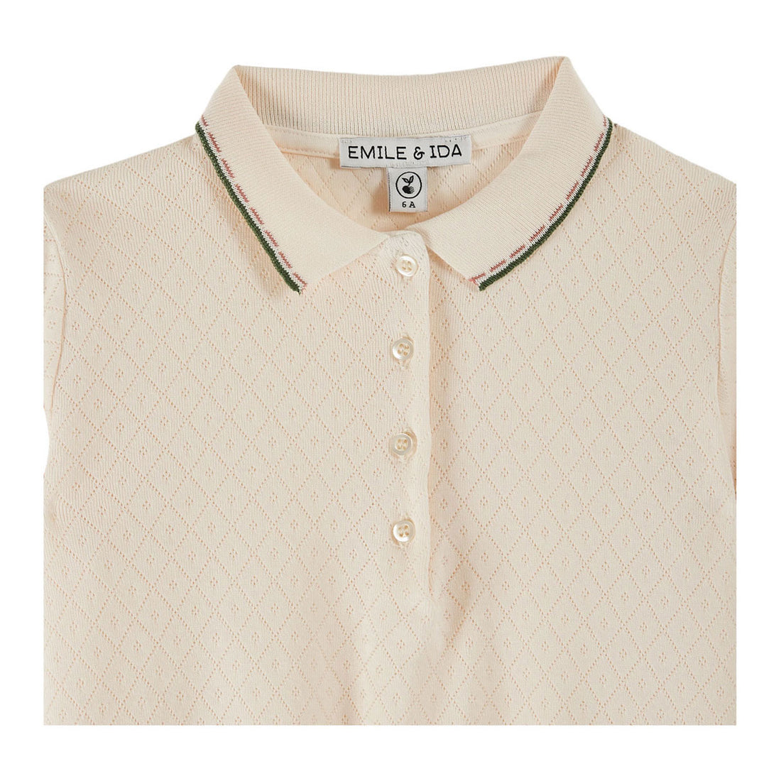 Emile et Ida Cream Pointelle Polo