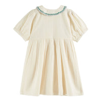 Emile et Ida Ecru Embroidered Smocked Dress
