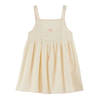 Emile et Ida Ecru Embroidered Heart Dress