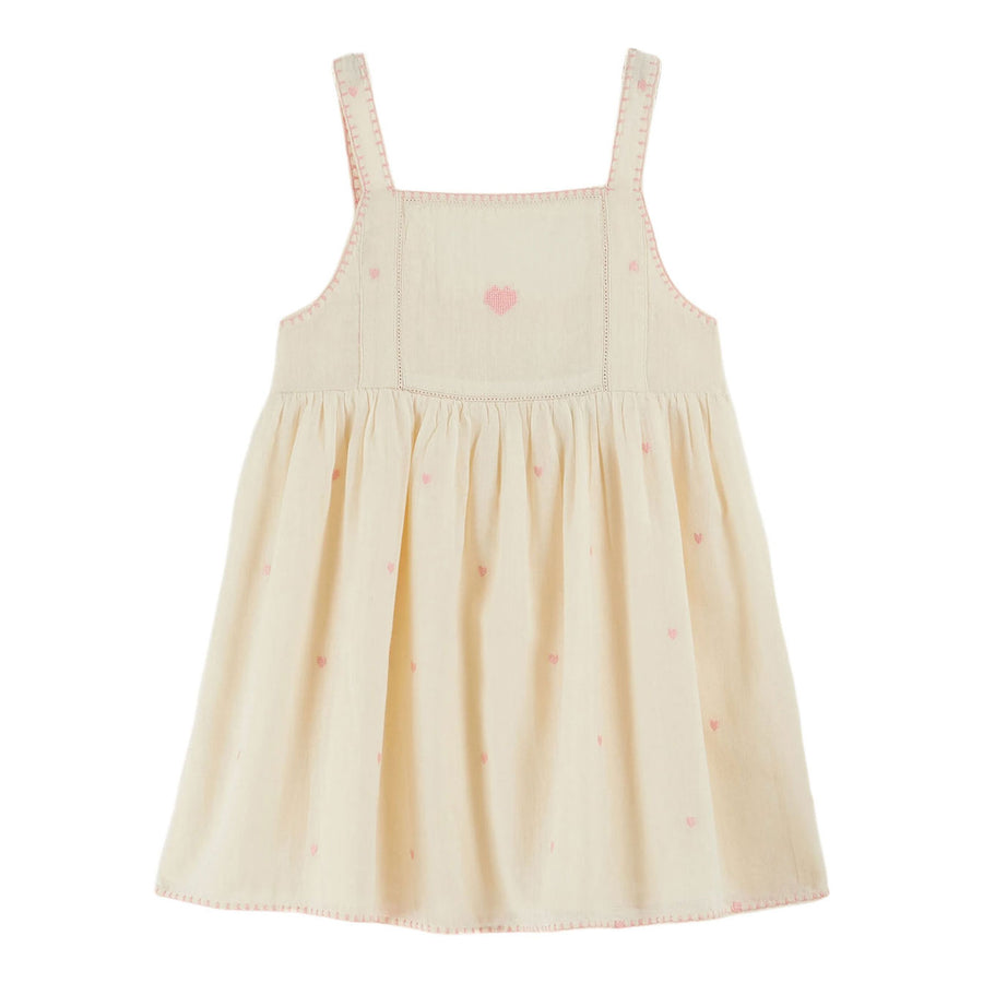 Emile et Ida Ecru Embroidered Heart Dress