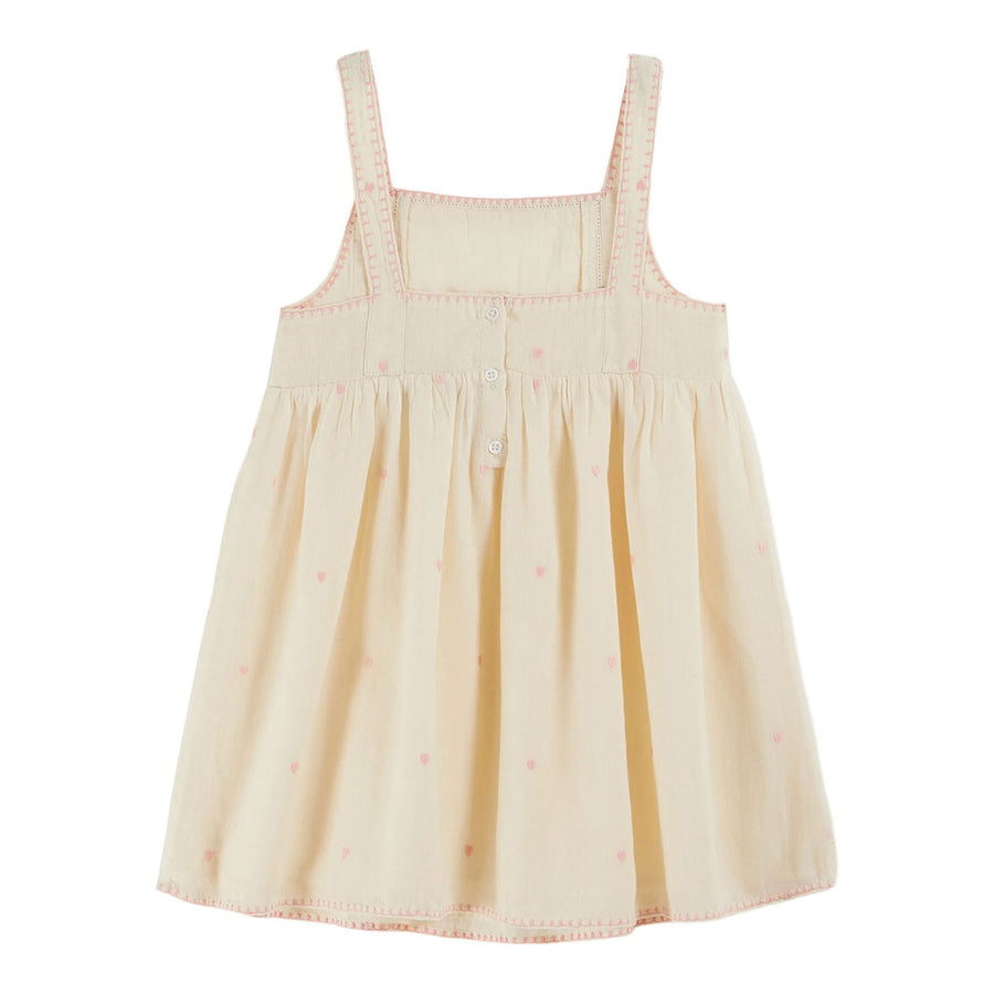 Emile et Ida Ecru Embroidered Heart Dress