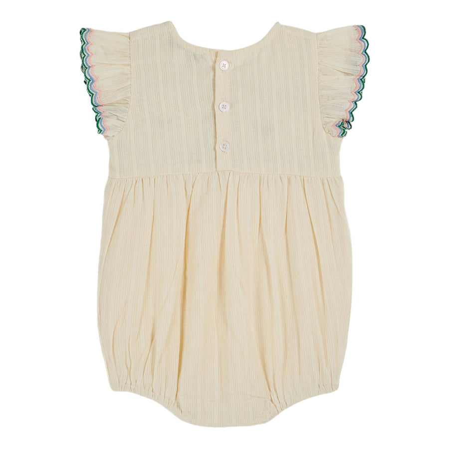 Emile et Ida Ecru Embroidered Romper