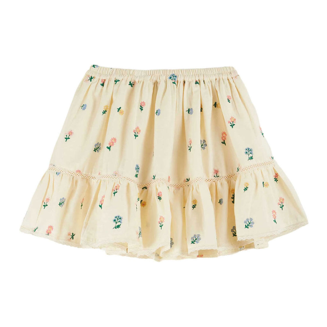 Emile et Ida Cream Embroidered Skirt