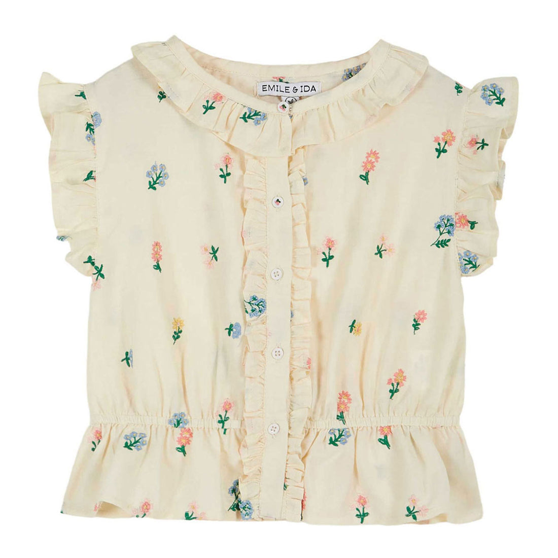 Emile et Ida Cream Embroidered Blouse