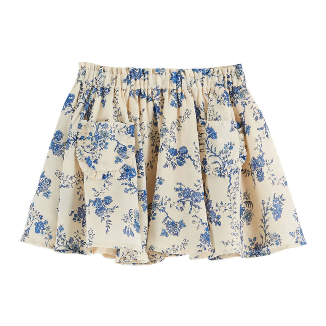Emile et Ida Orchid Blue Floral Printed Skirt