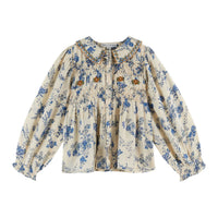 Emile et Ida Orchid Blue Smocked Blouse