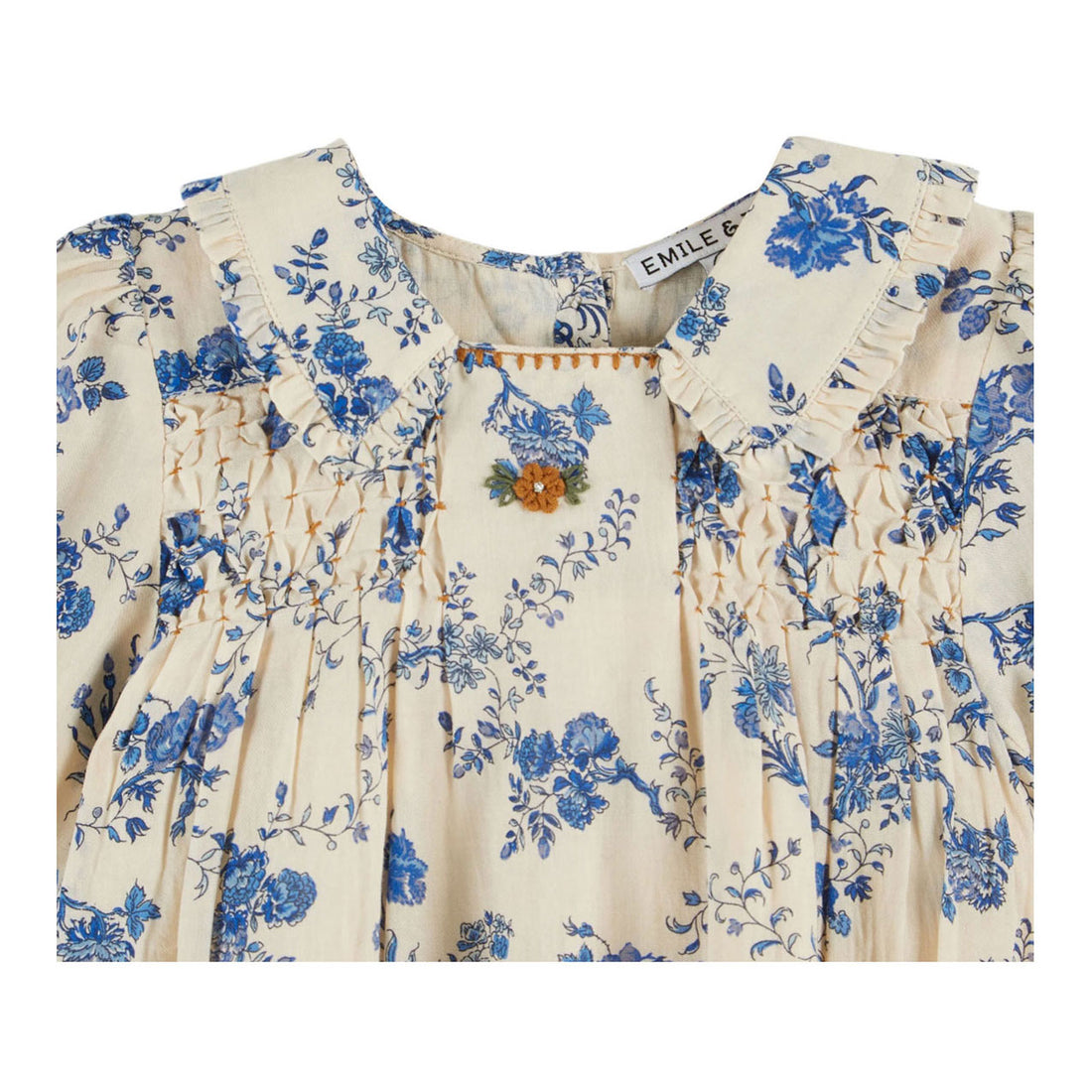 Emile et Ida Orchid Blue Smocked Dress