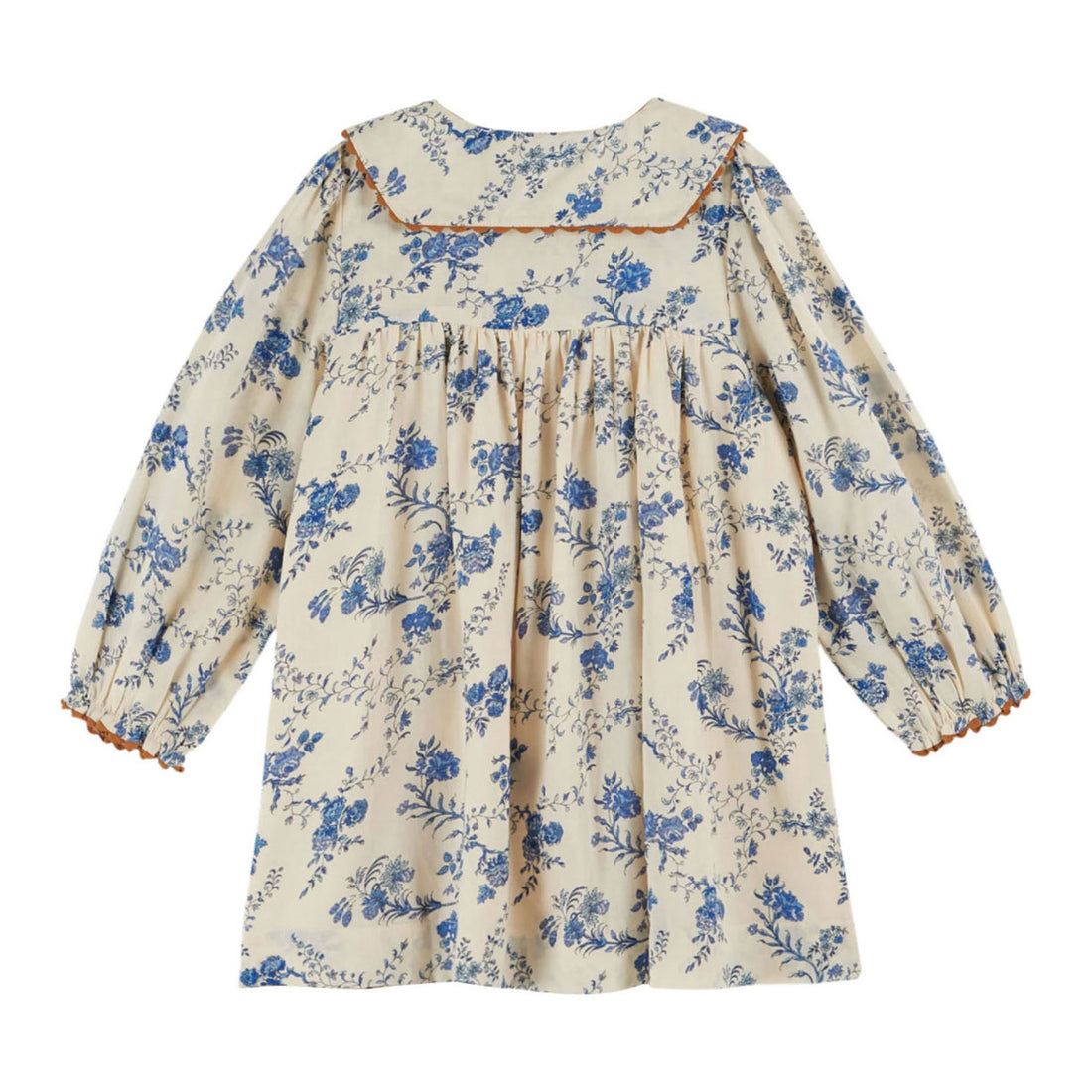 Emile et Ida Orchid Blue Floral Print Dress