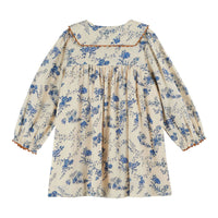 Emile et Ida Orchid Blue Floral Print Dress