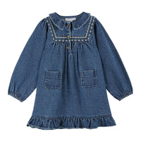 Emile et Ida Denim Embroidered Dress