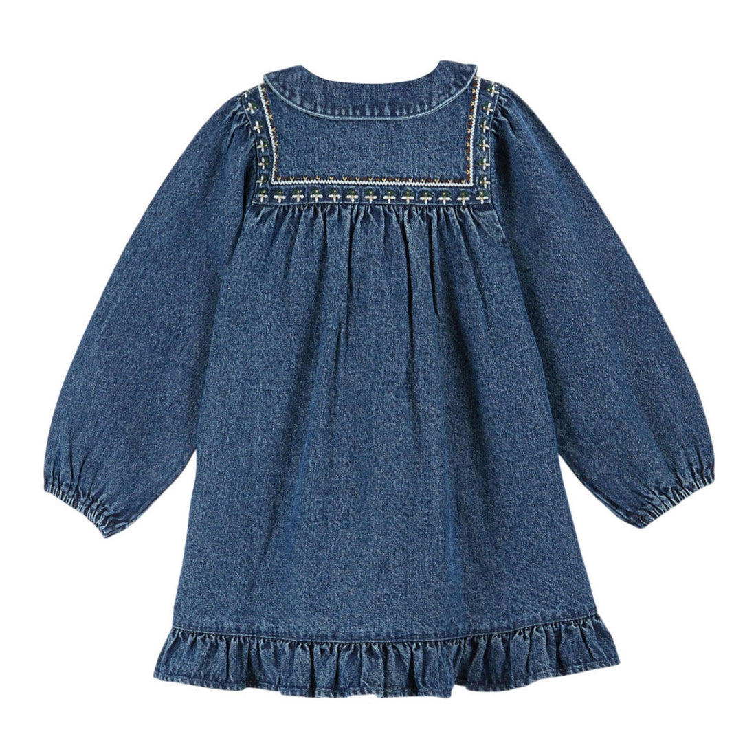 Emile et Ida Denim Embroidered Dress