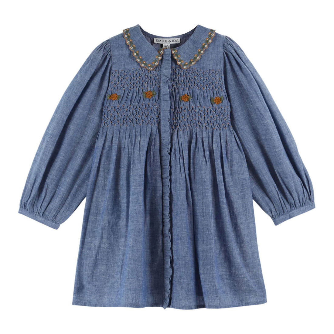 Emile et Ida Chambray Smocked Dress