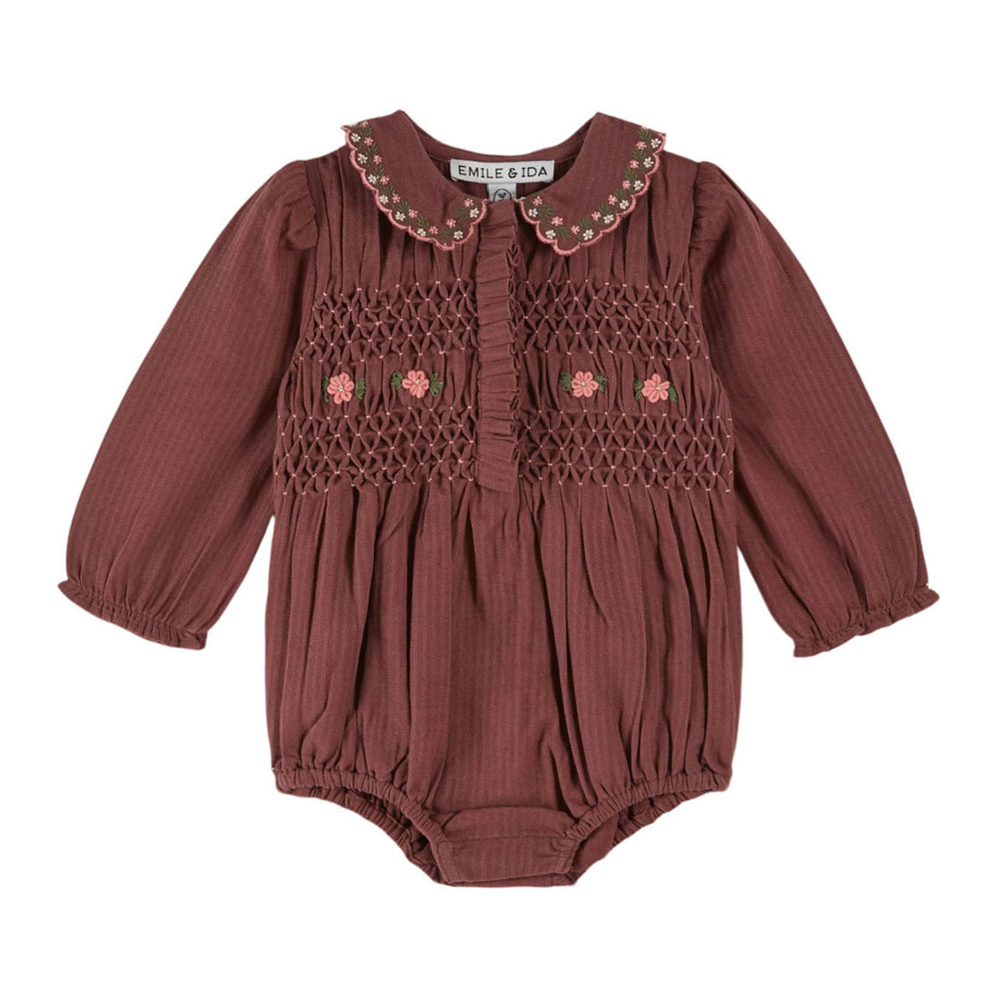 Emile et Ida Violine Smocked Romper