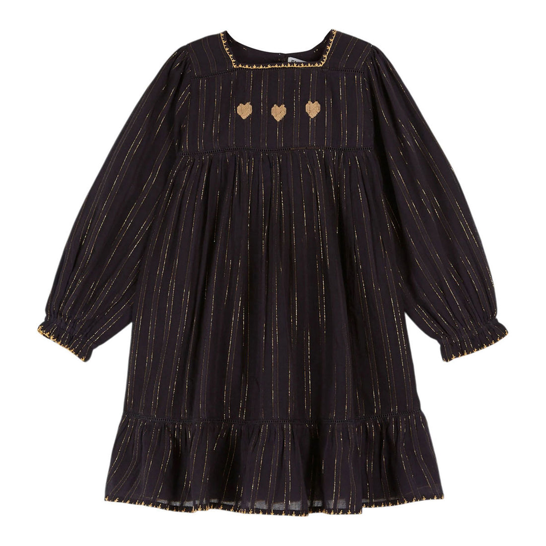 Emile et Ida Marine Lurex Embroidered Dress Emile et Ida Marine Lurex Embroidered Dress