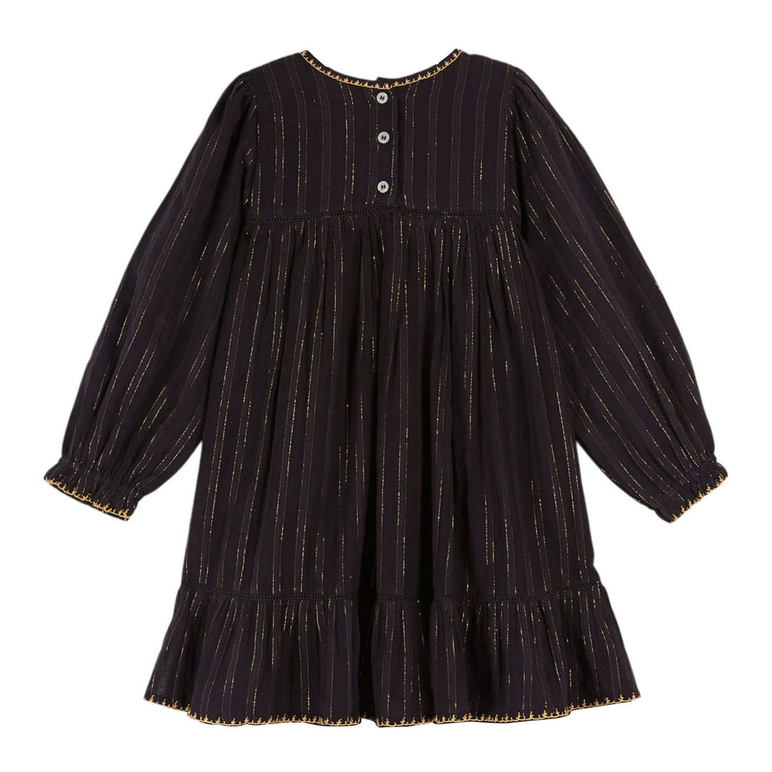 Emile et Ida Marine Lurex Embroidered Dress