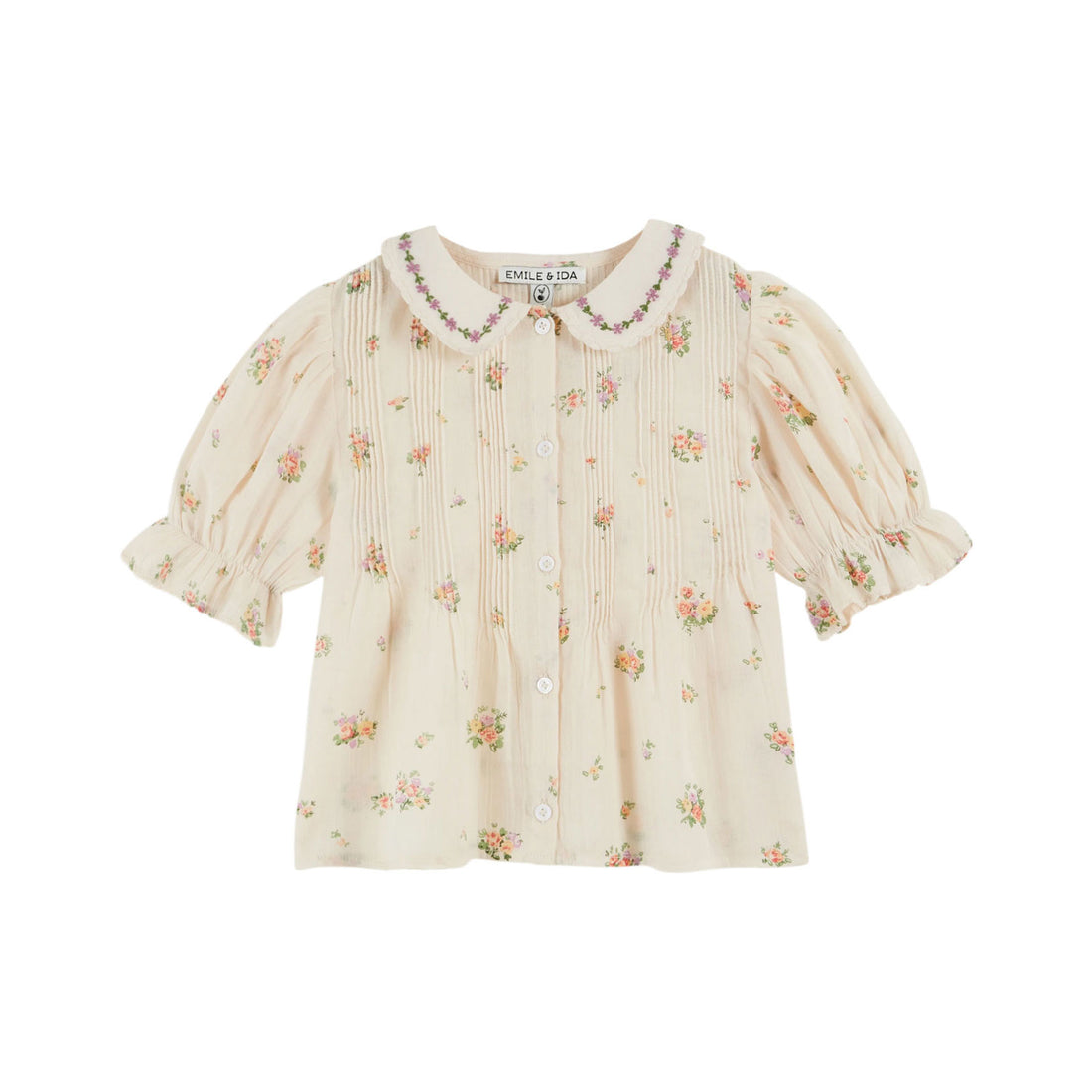 Emile et Ida Althea Embroidered Printed Blouse