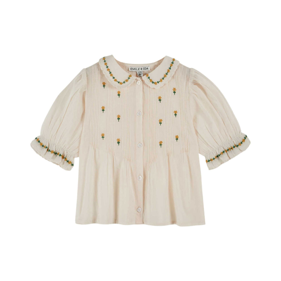 Emile et Ida Cream Embroidered Blouse
