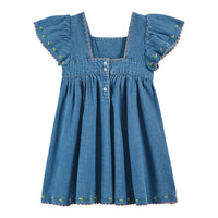 Emile et Ida Denim Embroidered Dress
