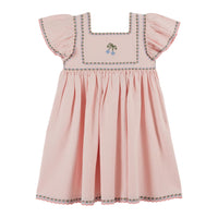 Emile et Ida Macaron Embroidered Canvas Dress
