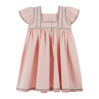 Emile et Ida Macaron Embroidered Canvas Dress