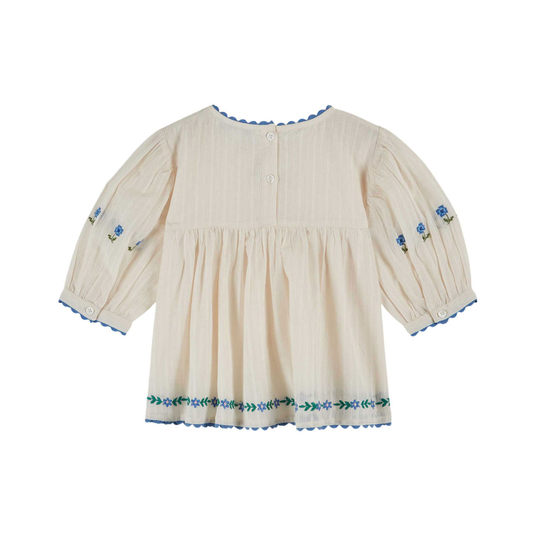 Emile et Ida Cream Embroidered Blouse