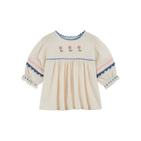 Emile et Ida Creme Embroidered Blouse