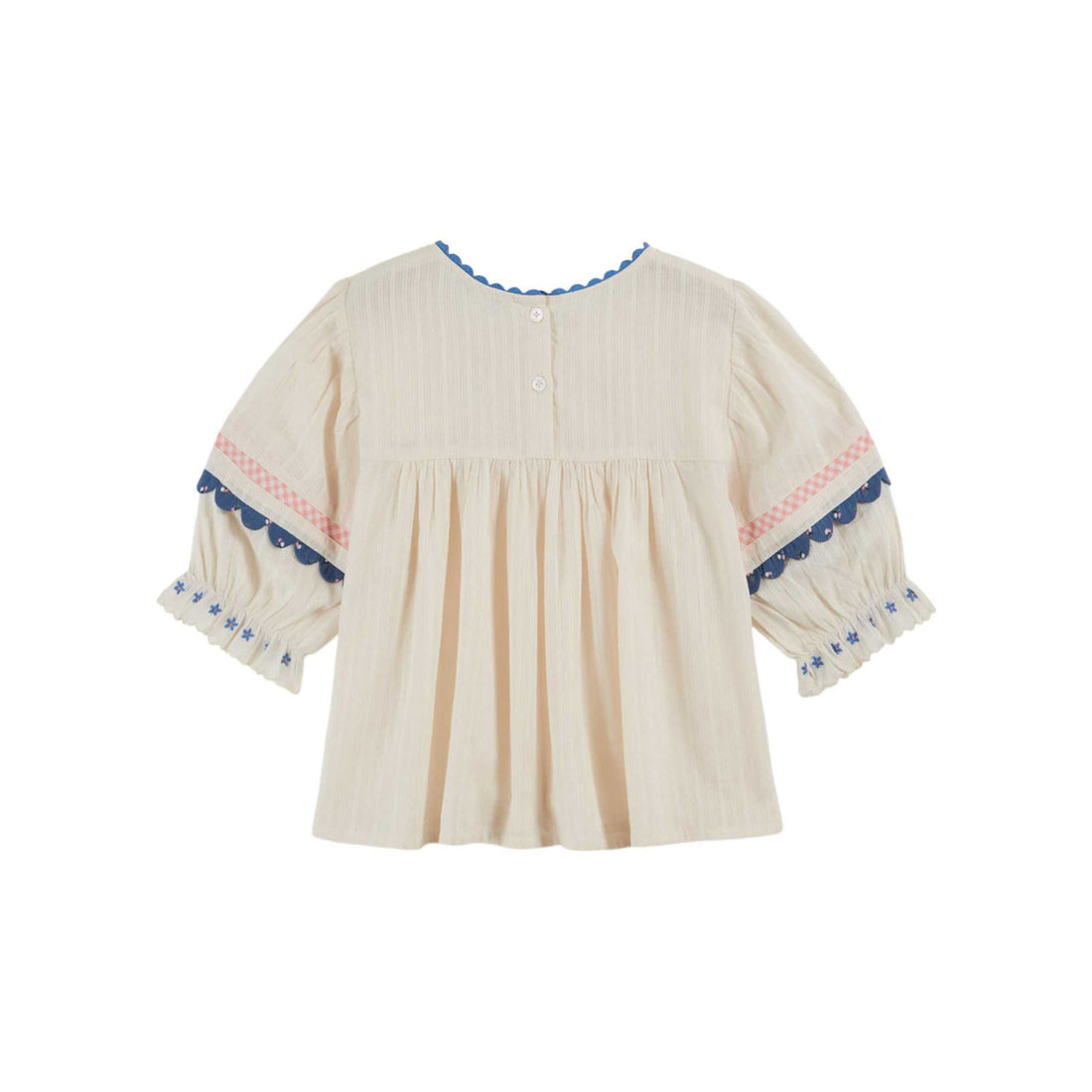 Emile et Ida Creme Embroidered Blouse