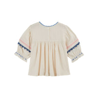 Emile et Ida Creme Embroidered Blouse