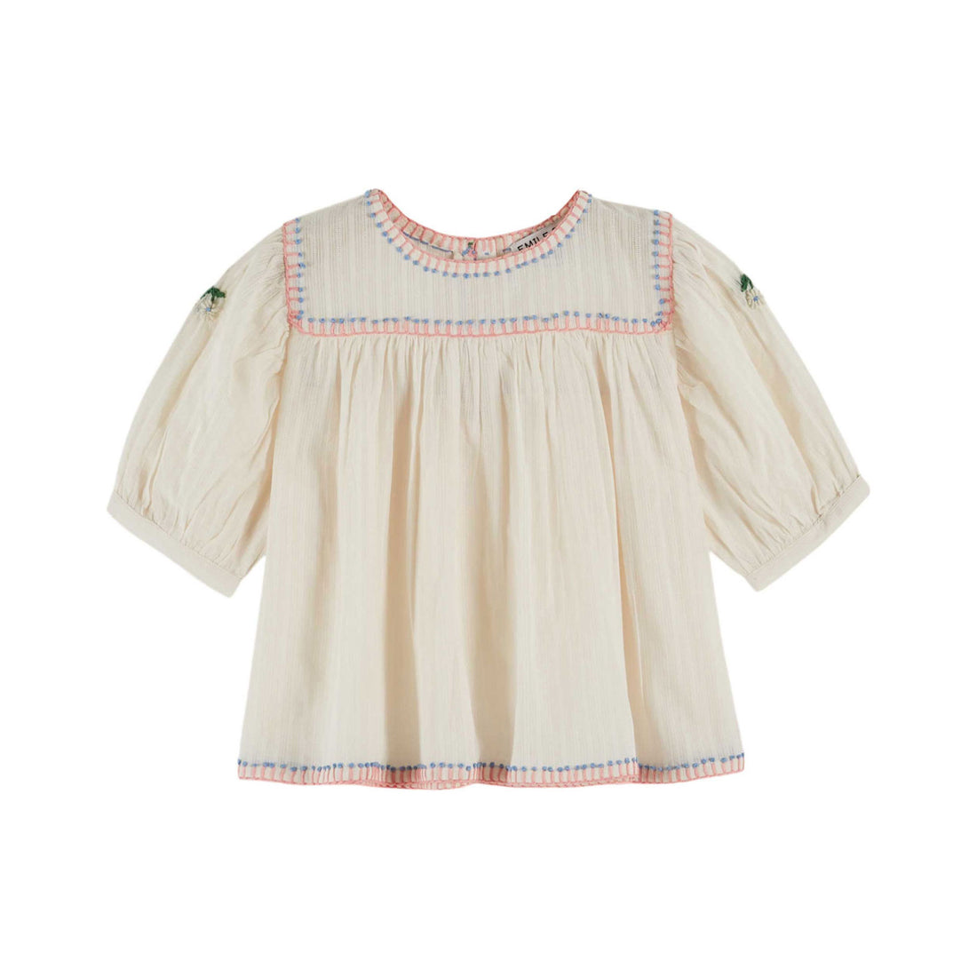 Emile et Ida Cream Embroidered Blouse