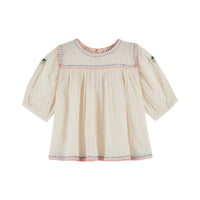 Emile et Ida Cream Embroidered Blouse